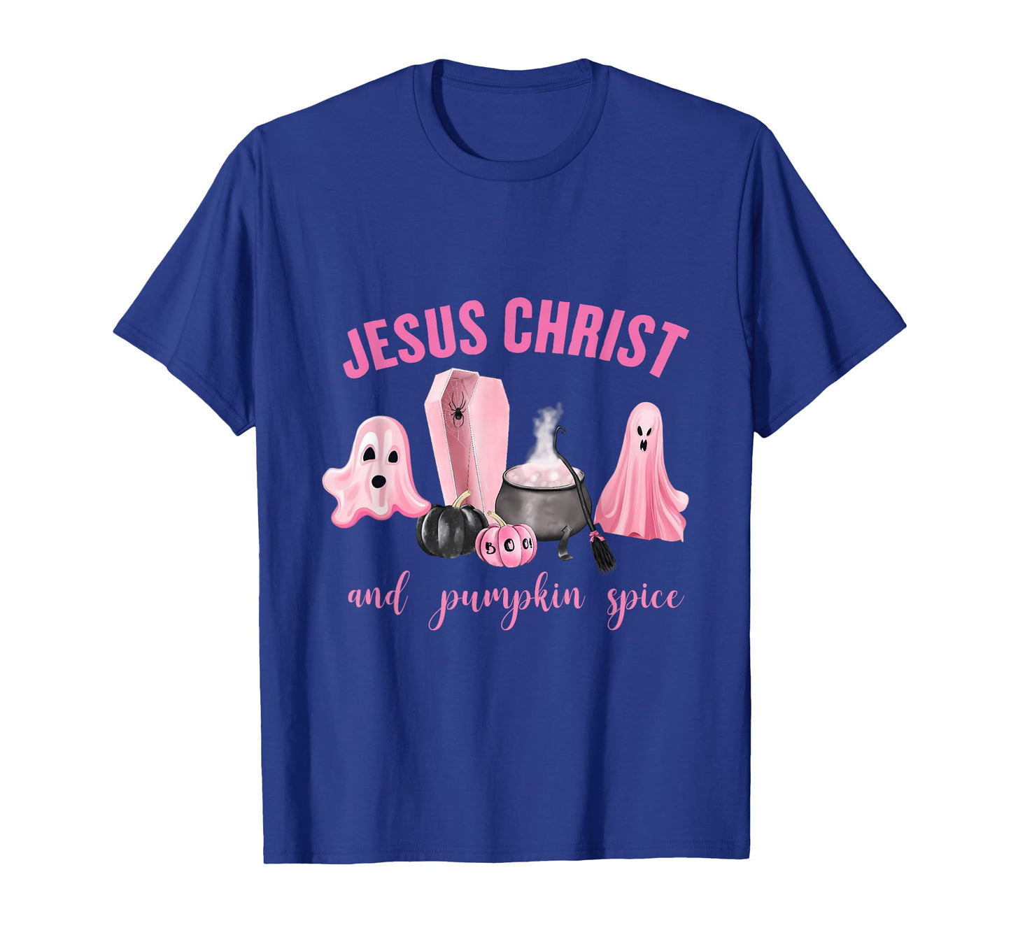 Jesus Christ & Pumpkin Spice Pink Fall Faith-Based Pumpkin T-Shirt