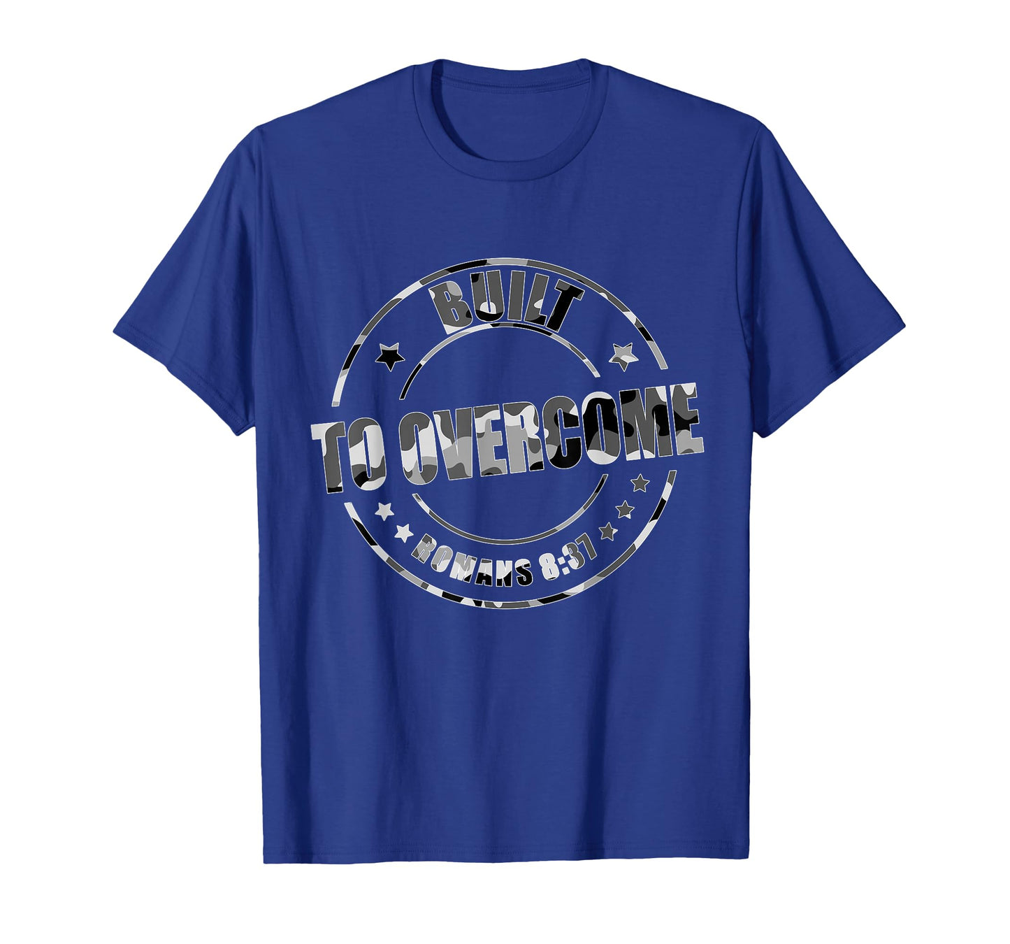 Built to Overcome Camo Gym Christian Faith Scripture Workout T-Shirt