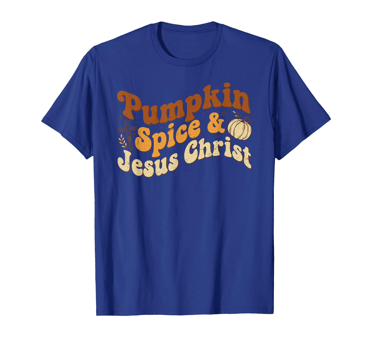 Pumpkin Spice and Jesus Christ Curved Rustic Autumn Faith T-Shirt