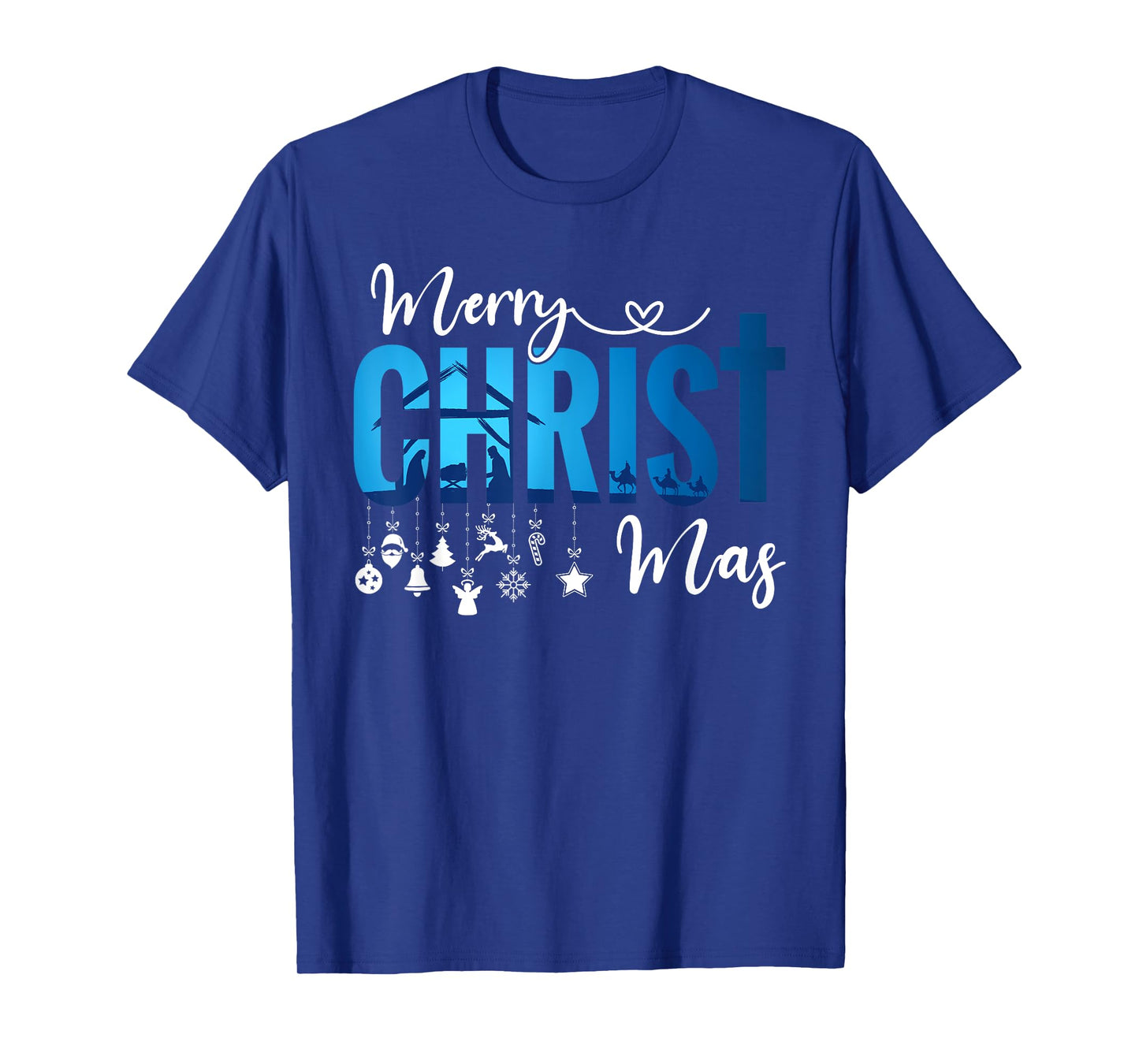 Merry Christ-Mas & Nativity Scene Christian Faith Holiday T-Shirt