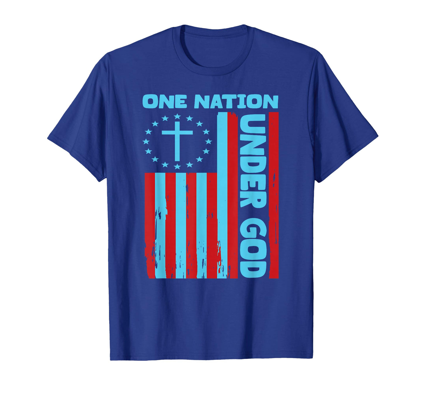 4th Of July Patriotic Christian Flag One Nation Under God T-Shirt