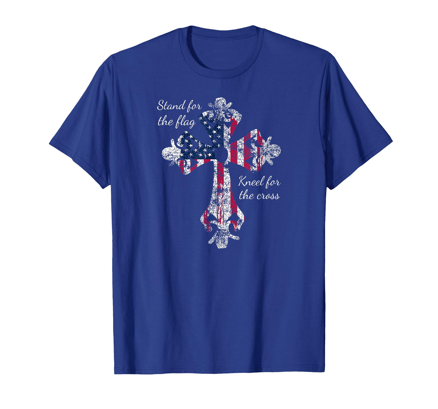 Stand for the Flag Kneel for the Cross Proud Patriotic USA T-Shirt for Women Kids Men