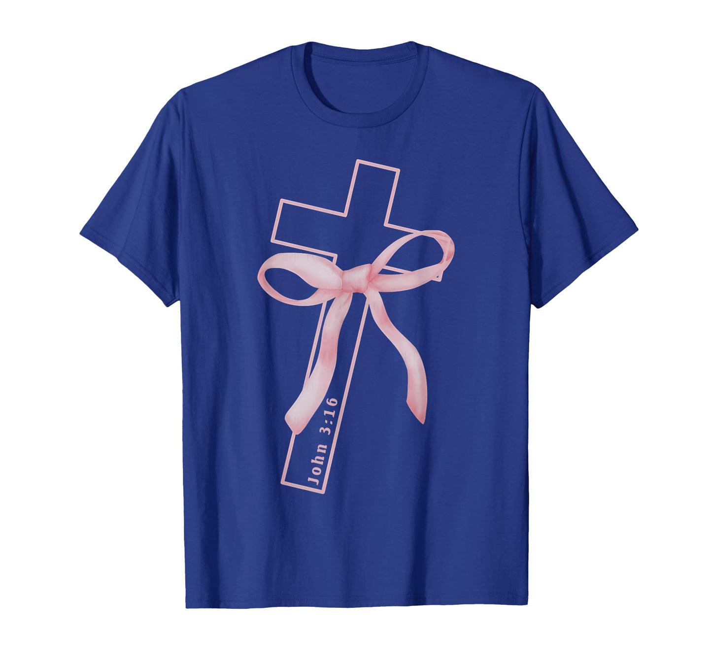Pink Bow Cross Graphic for Girl Women Christian T-Shirt