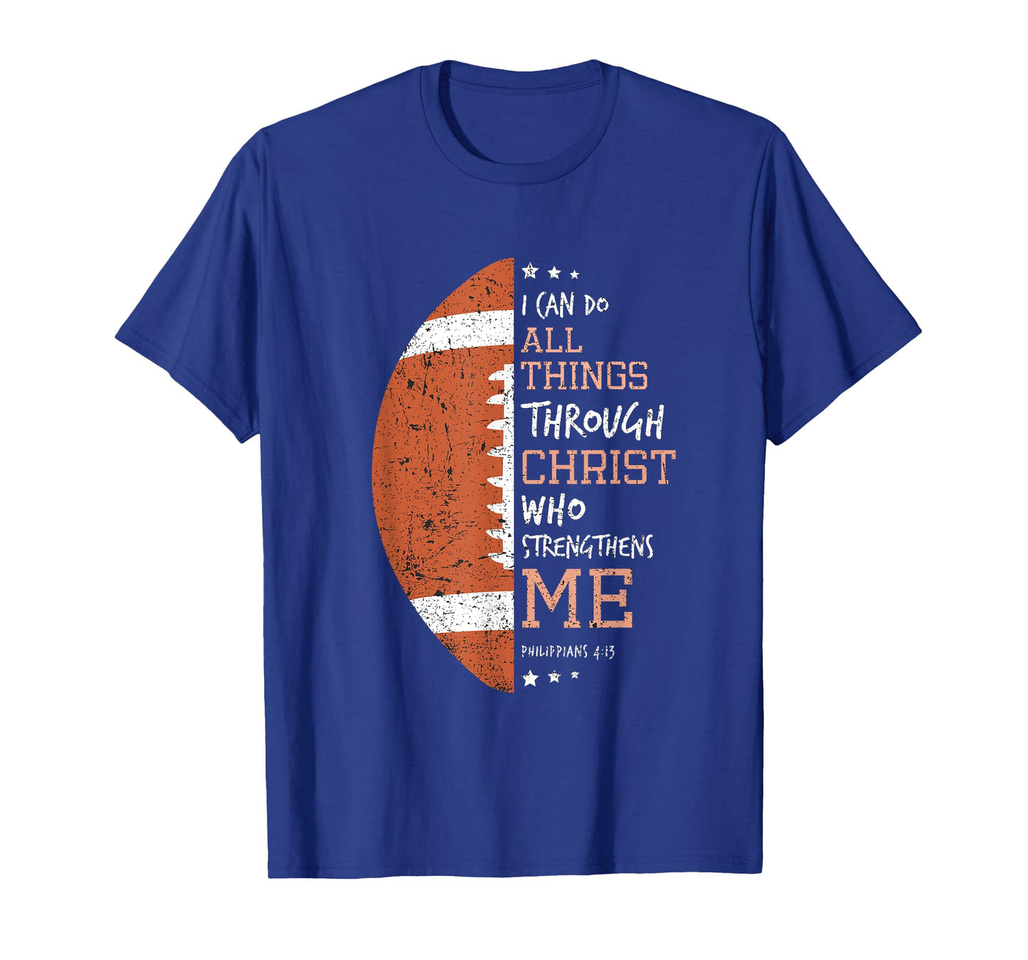 Philippians 4 13 I Can Do All Things Christian US Football T-Shirt