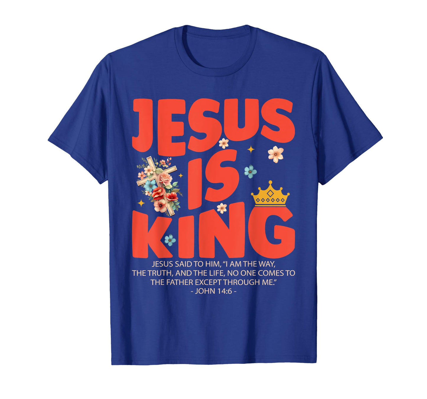 Jesus Is King Christian Women Girls Kids Religious Jesus T-Shirt