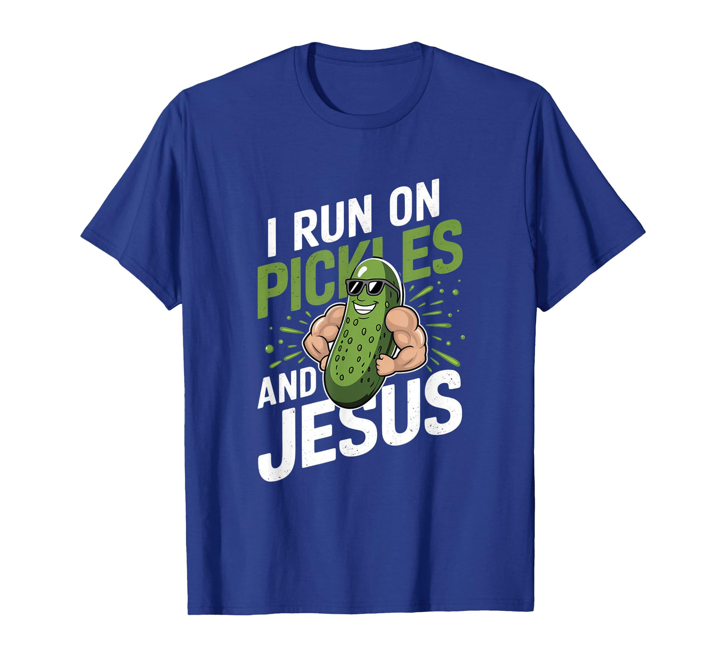 Funny Pickle Cucumber I Run on Pickles and Jesus T-Shirt