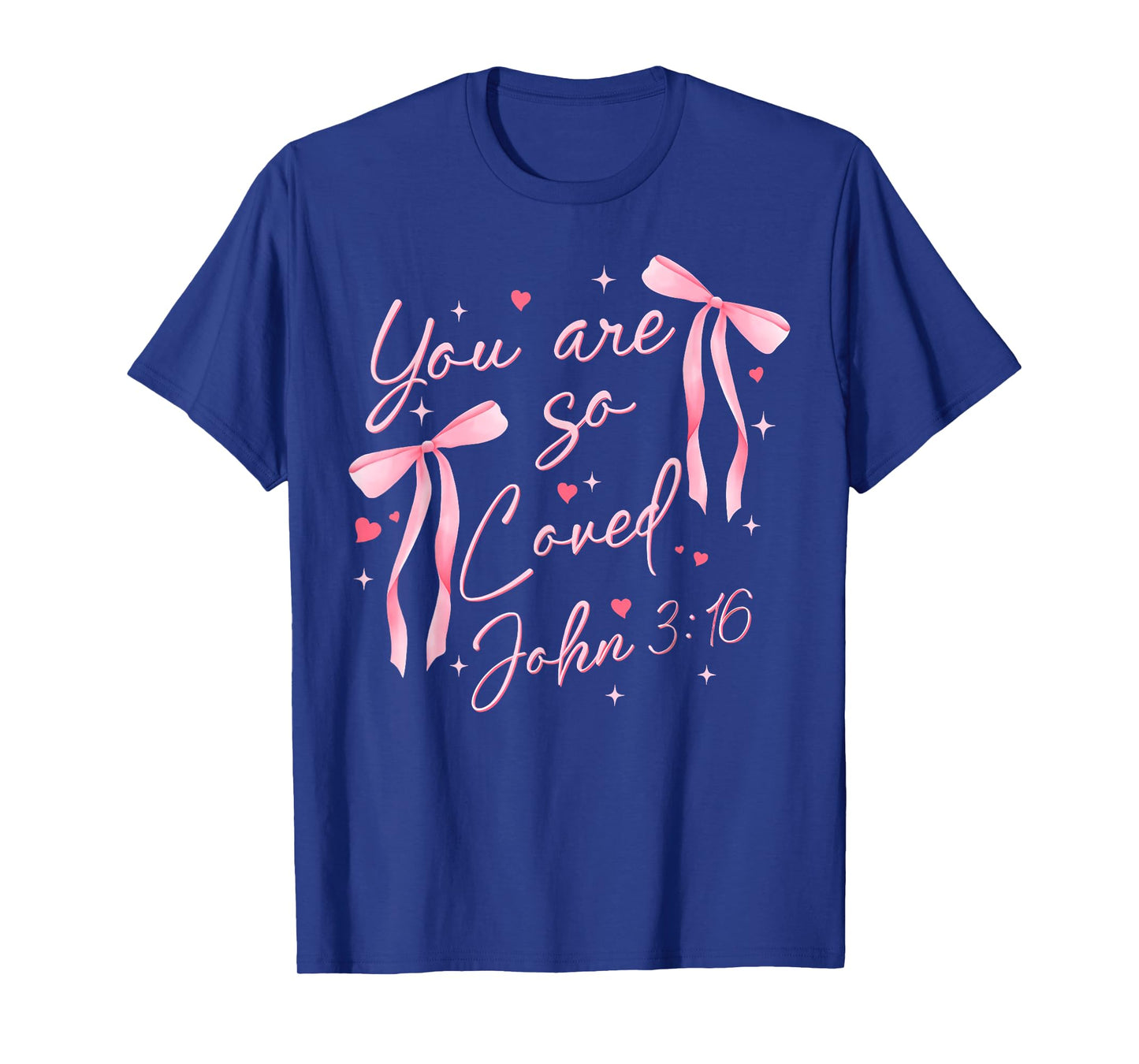 You Are Loved Boho Valentine Coquette Bow Jesus Christian T-Shirt