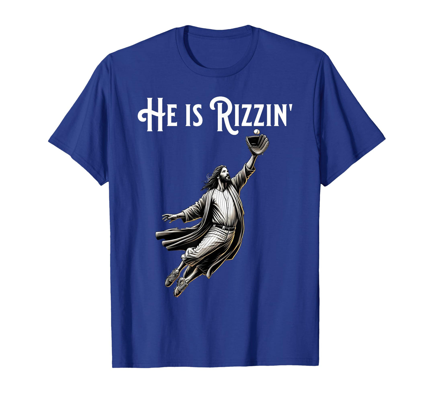 Funny Sports Rizz He is Rizzin Jesus Playing Baseball T-Shirt