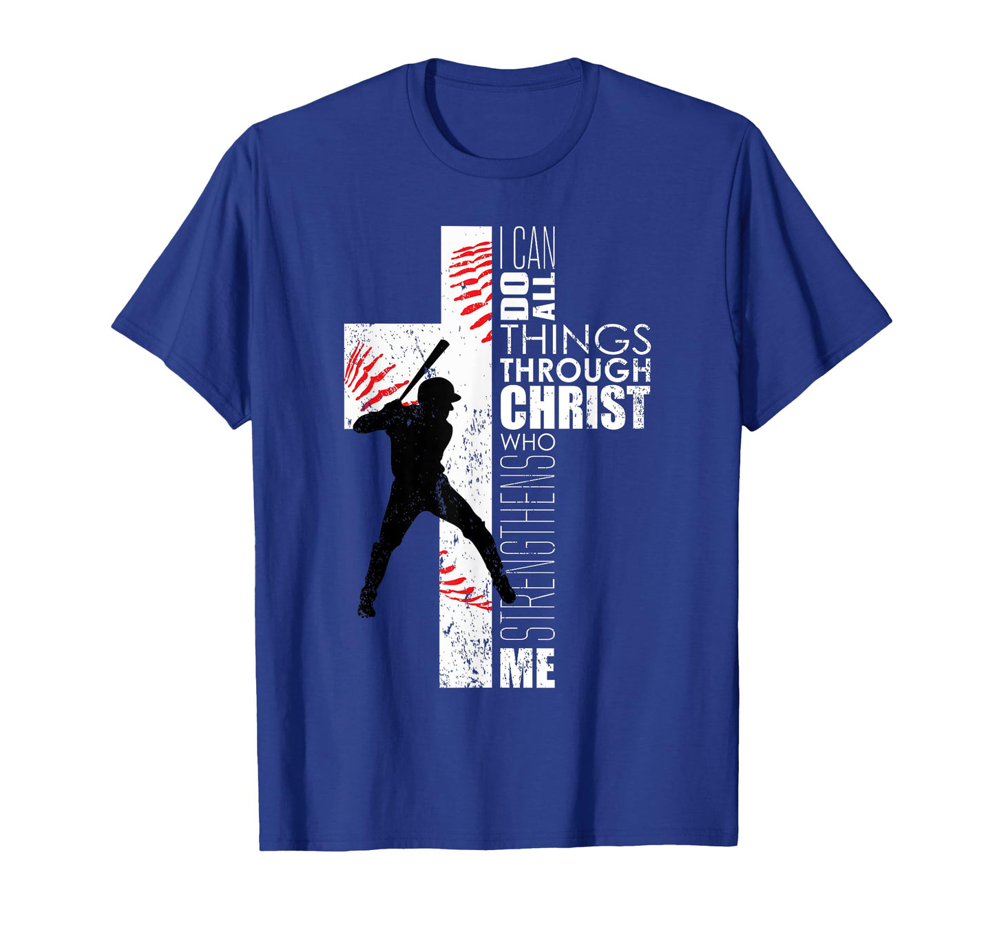Christian Cross Baseball I Can Do All Things Through Christ T-Shirt