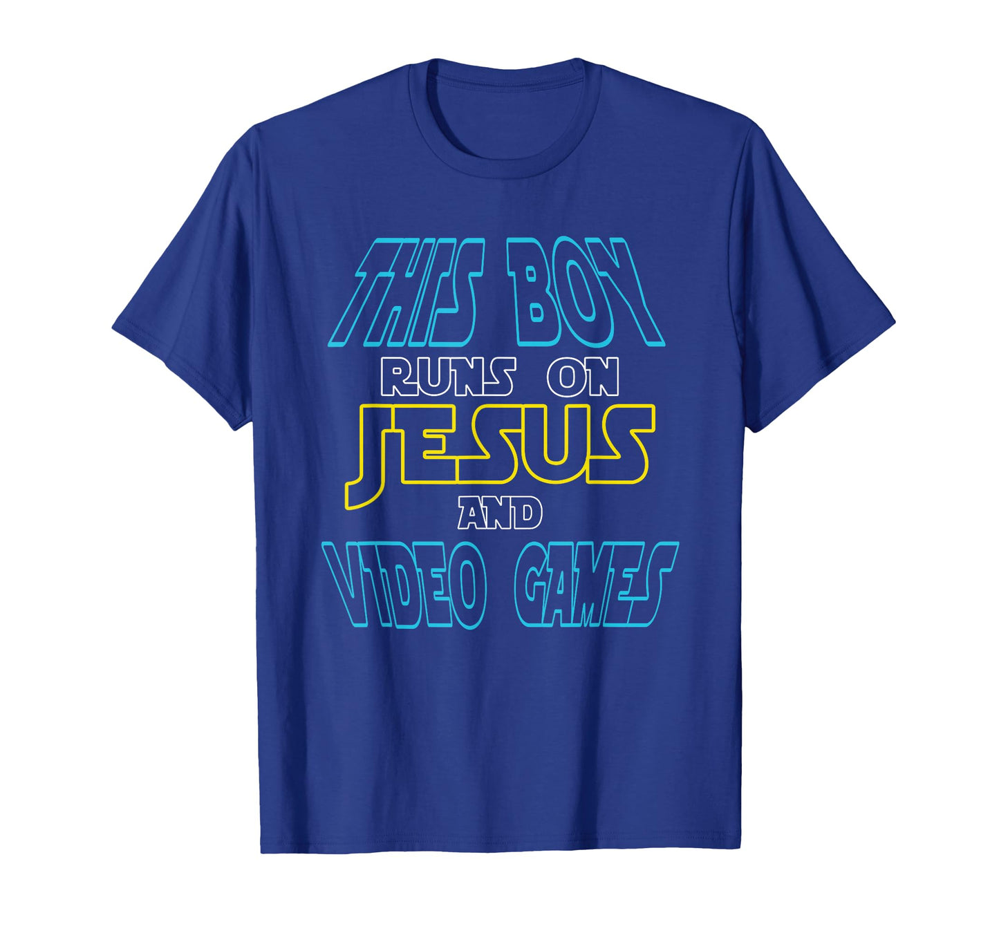 This Boy Runs On Jesus And Video Games Shirt Christian Gift T-Shirt