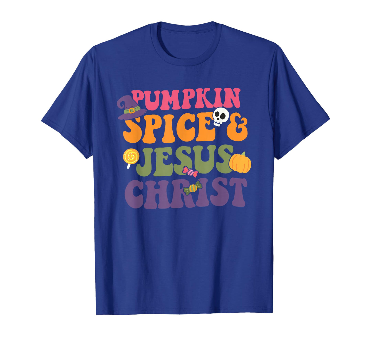 Pumpkin Spice & Je-sus Christ Funny Christian Halloween T-Shirt