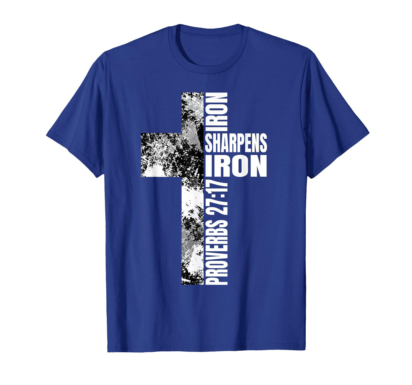 Black White Cross Iron Sharpens Iron Verse Christian Couples T-Shirt