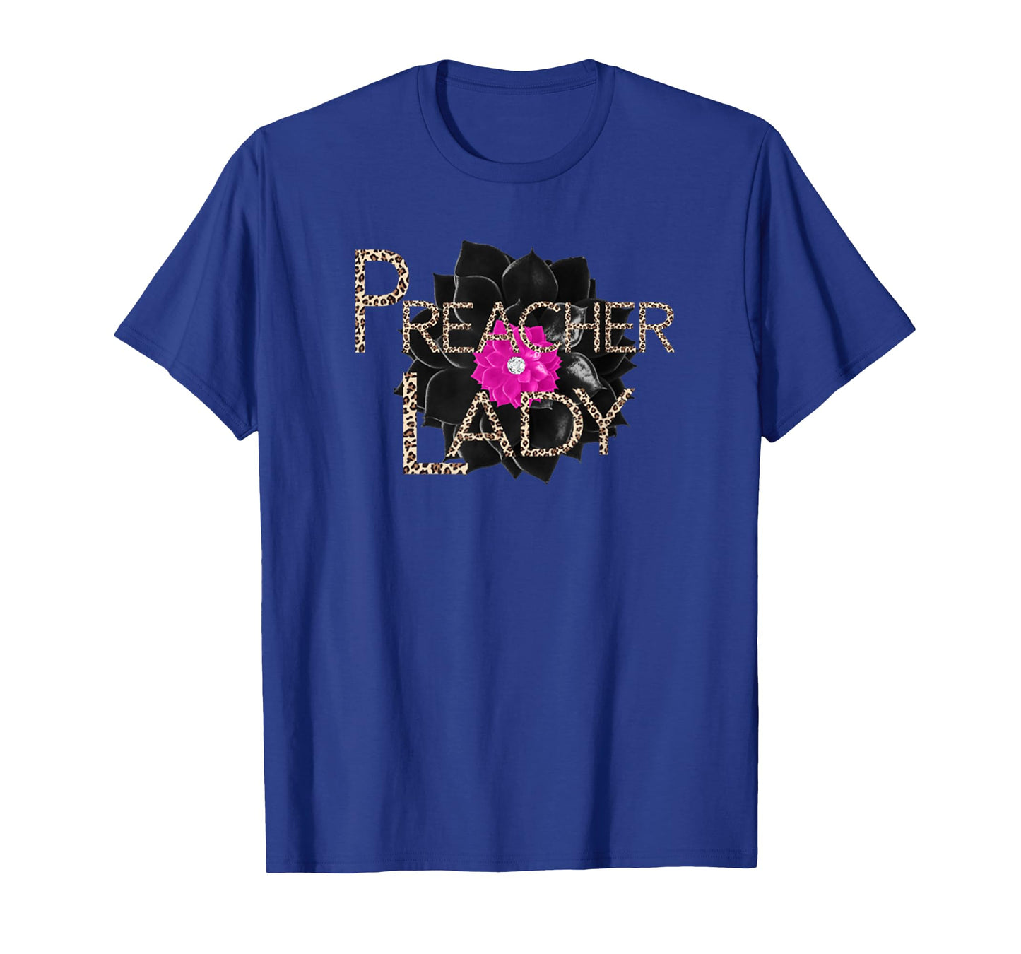 Women's Preacher Lady Leopard Black Pink Female Minister T-Shirt
