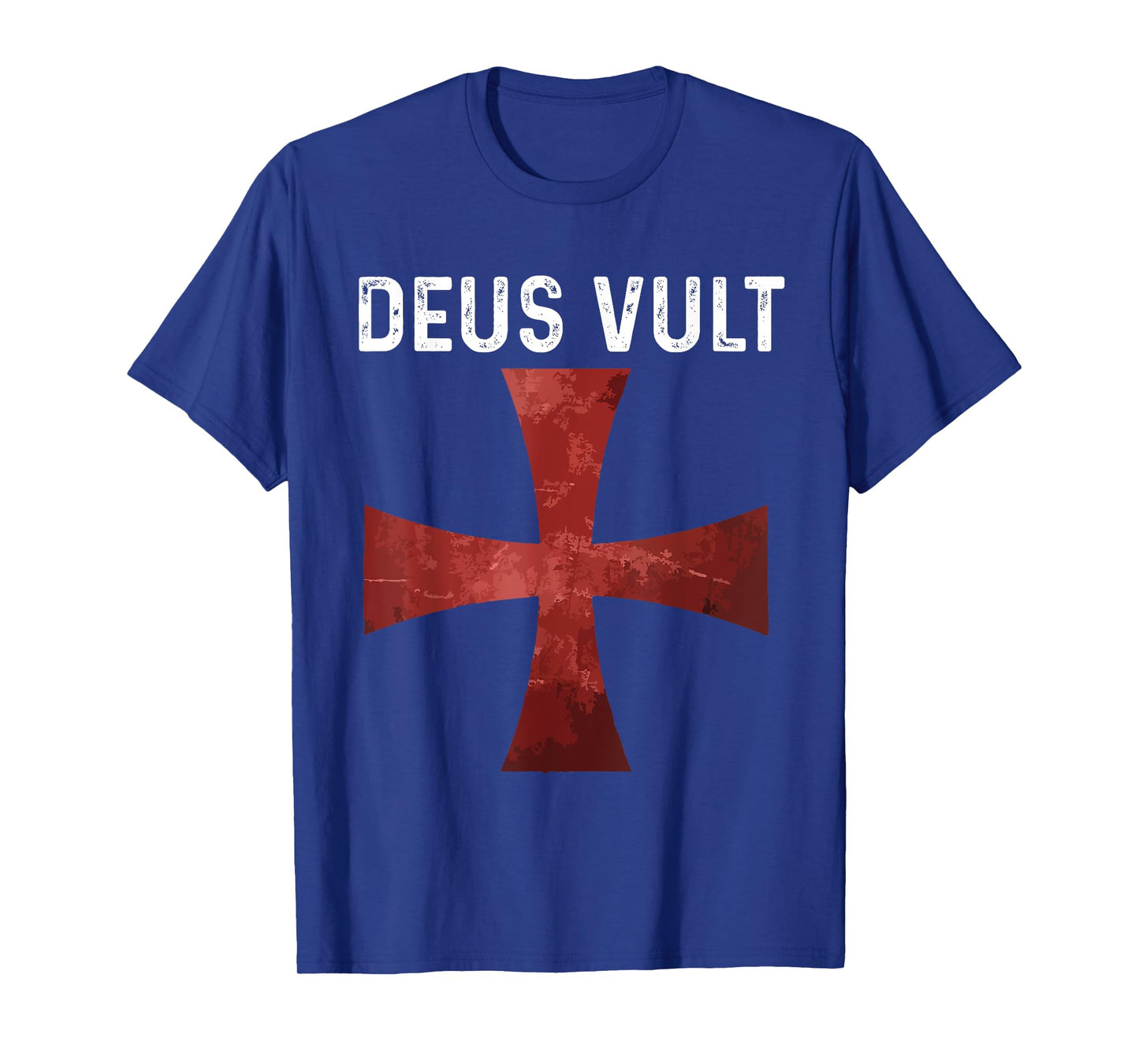 Deus Vult - Catholic Crusader Templar Knight - Scarlet Cross T-Shirt