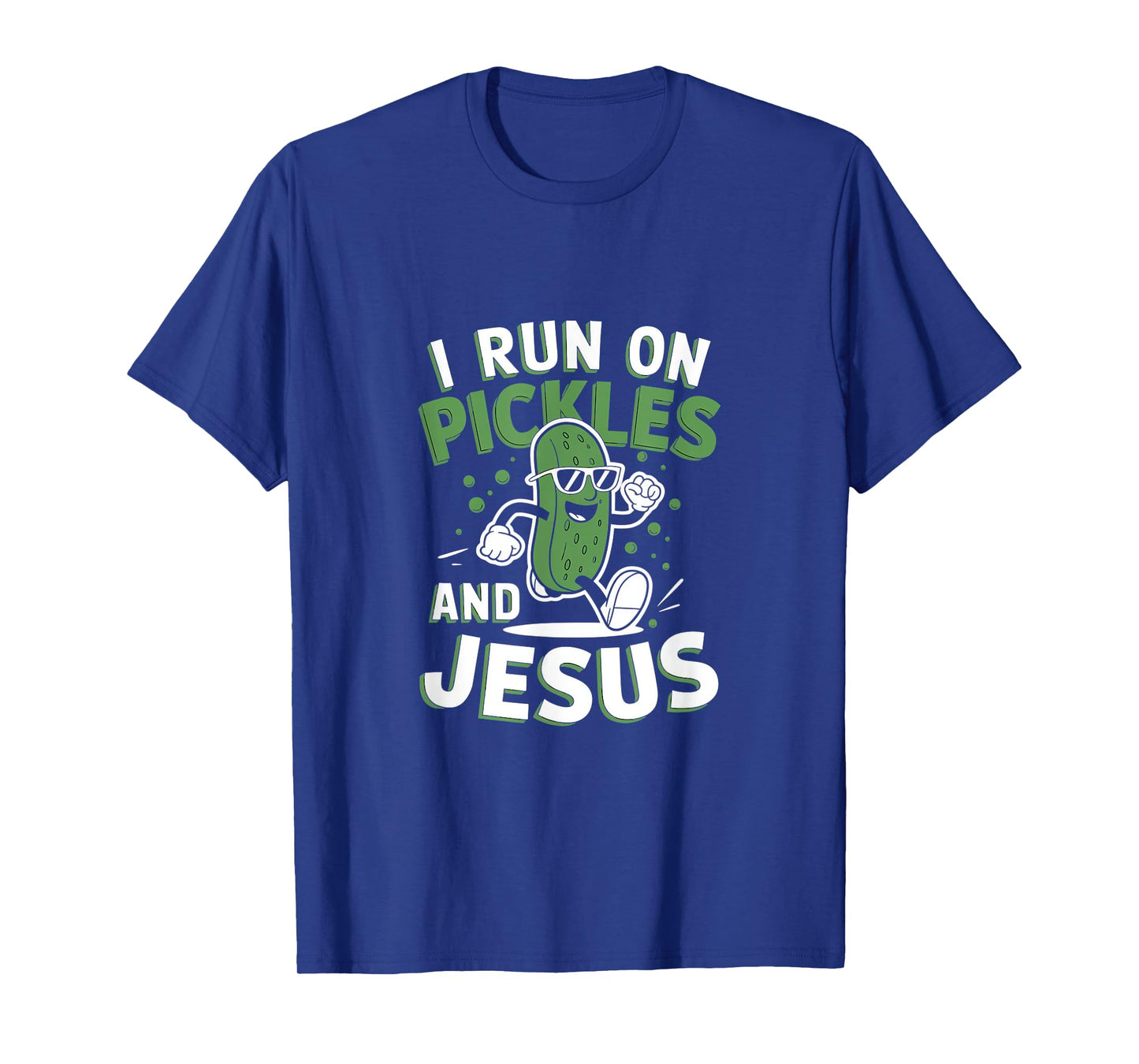 Funny Pickle Cucumber I Run on Pickles and Jesus T-Shirt