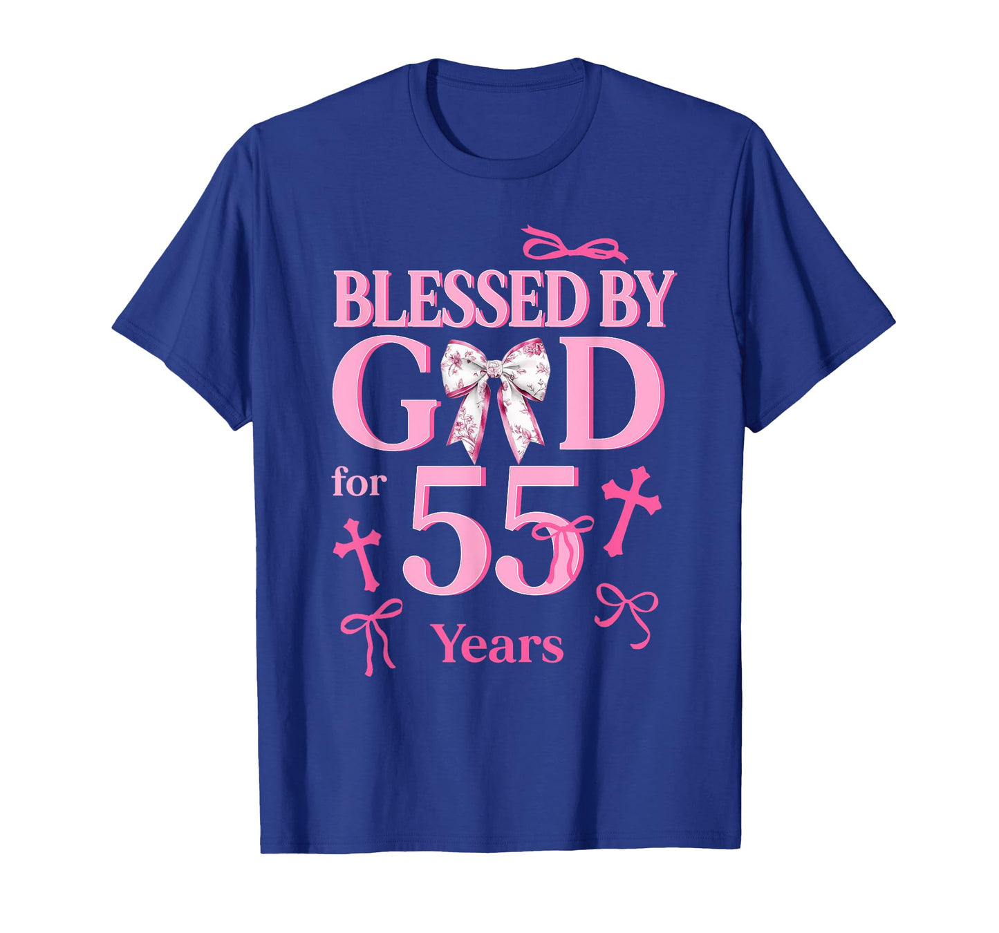 Blessed By God For 55 Years Old Woman 55th Birthday Coquette T-Shirt