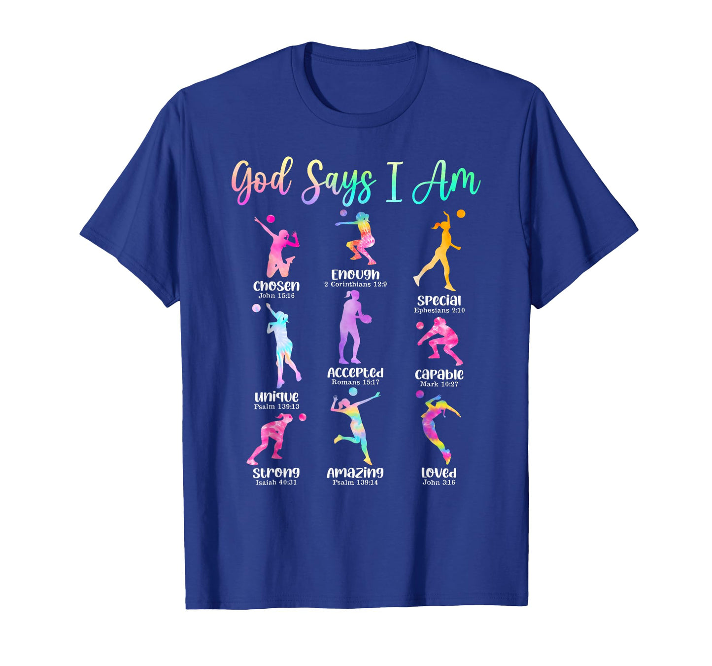 God Says I Am Volleyball Girls Teens Kid Christian Religious T-Shirt