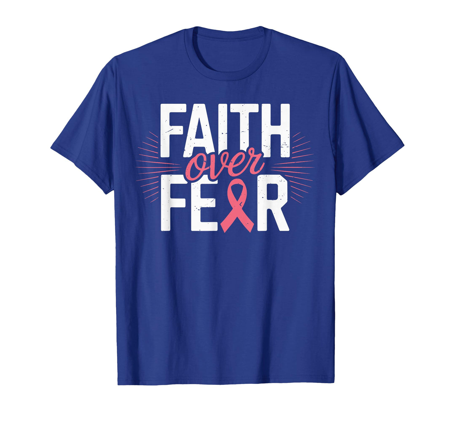 Faith Over Fear Breast Cancer Pink Ribbon Christian Jesus T-Shirt