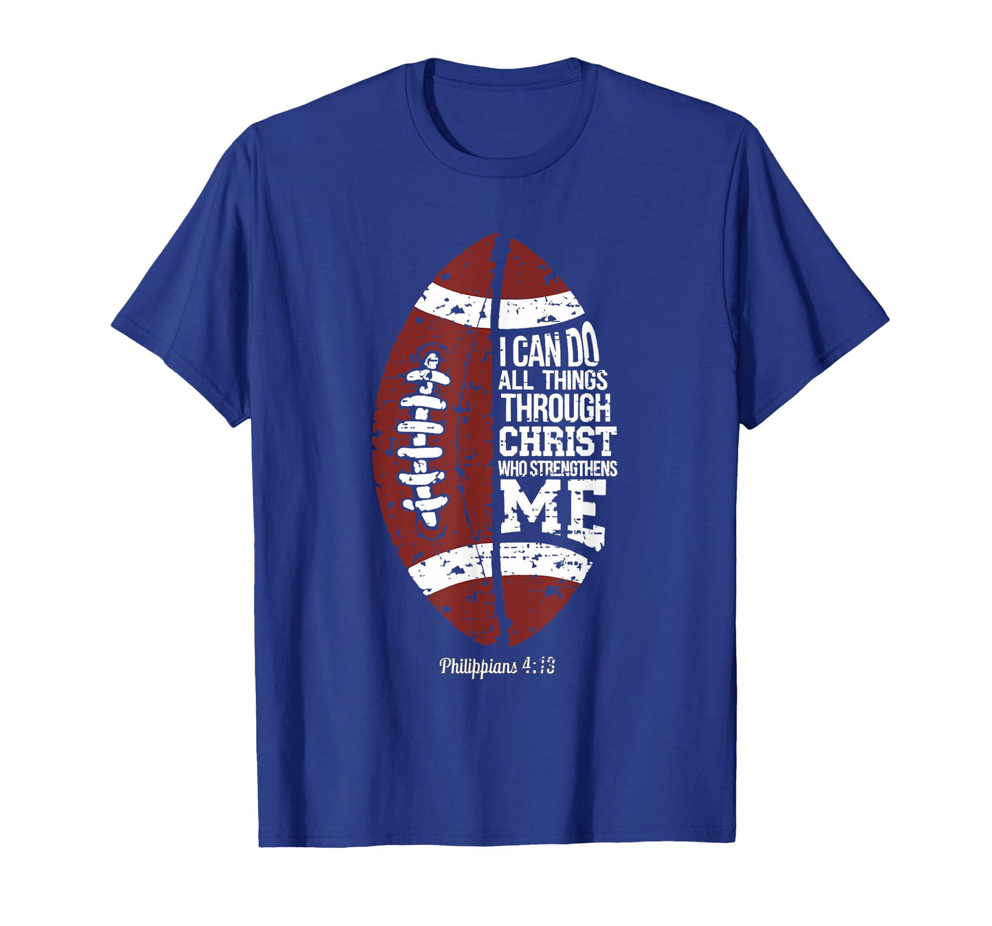 Christian Football I Can Do All Things Religious Faith T-Shirt