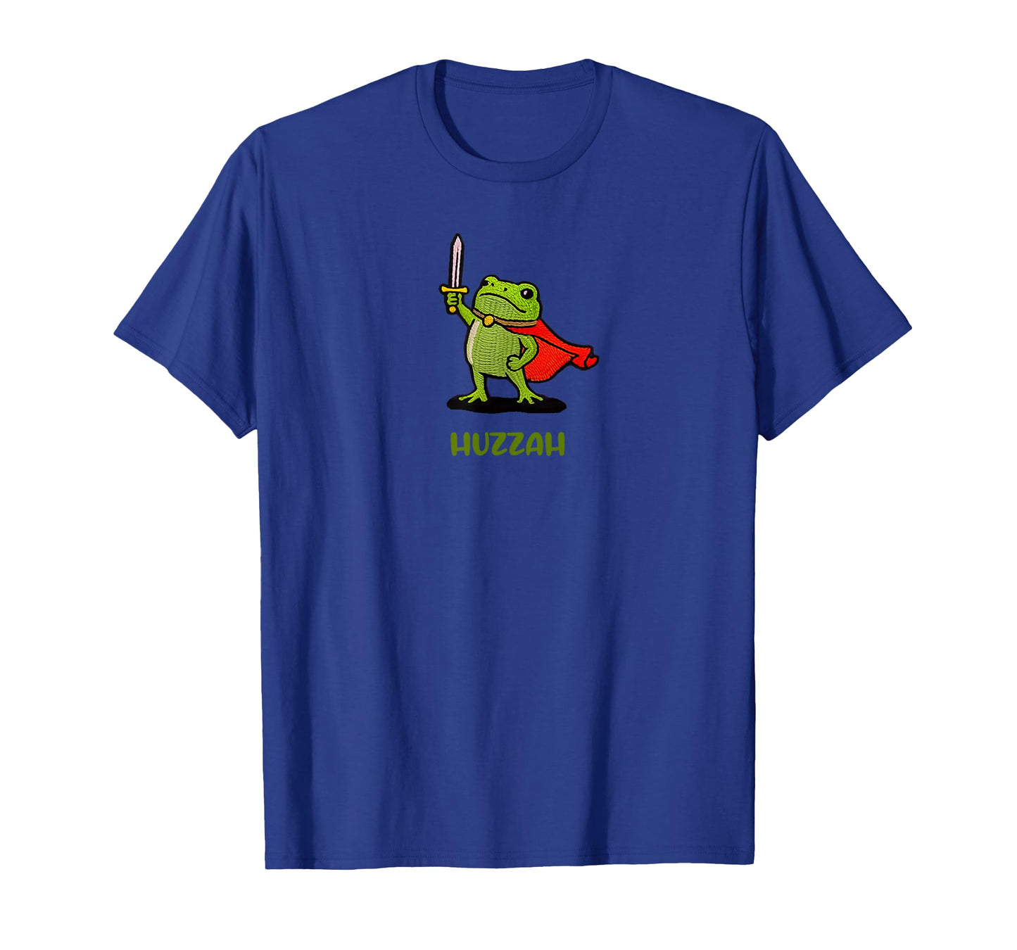 Funny Frog Knight with Sword Huzzah Quote Cute Fantasy Meme T-Shirt