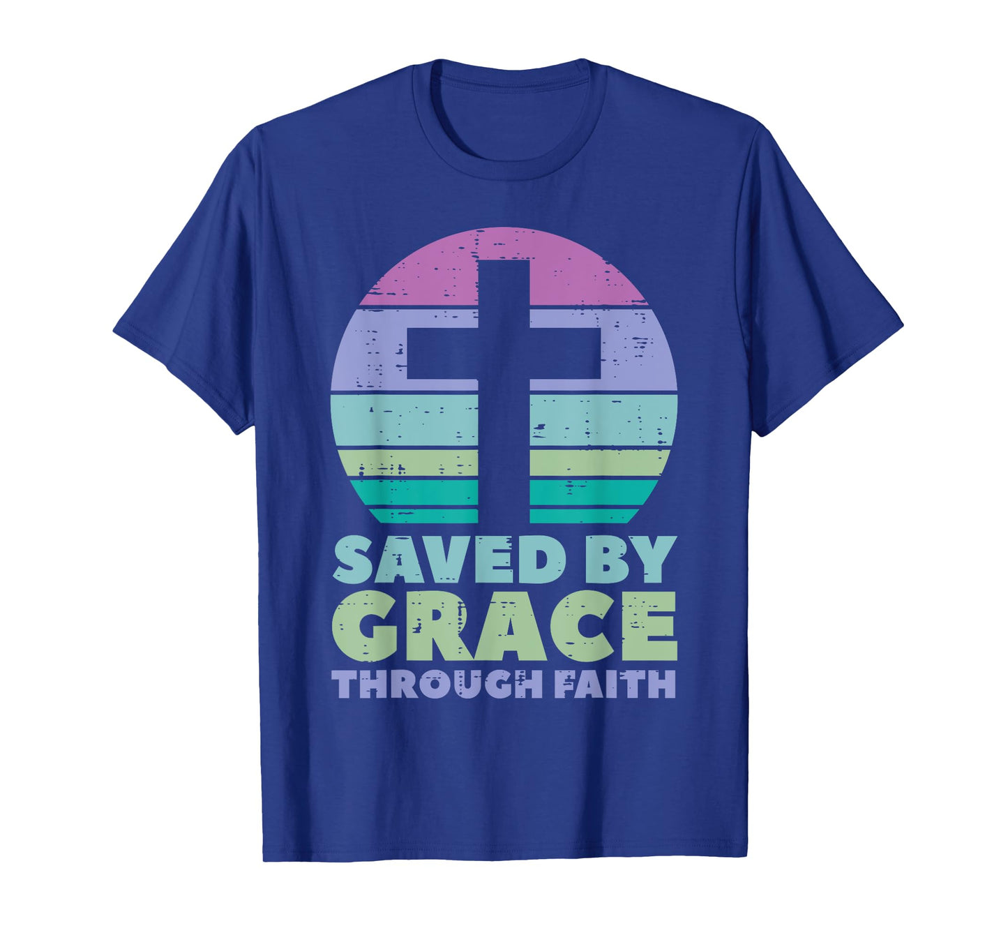 Cross Saved By Grace God Jesus Christian Men Women Kids T-Shirt