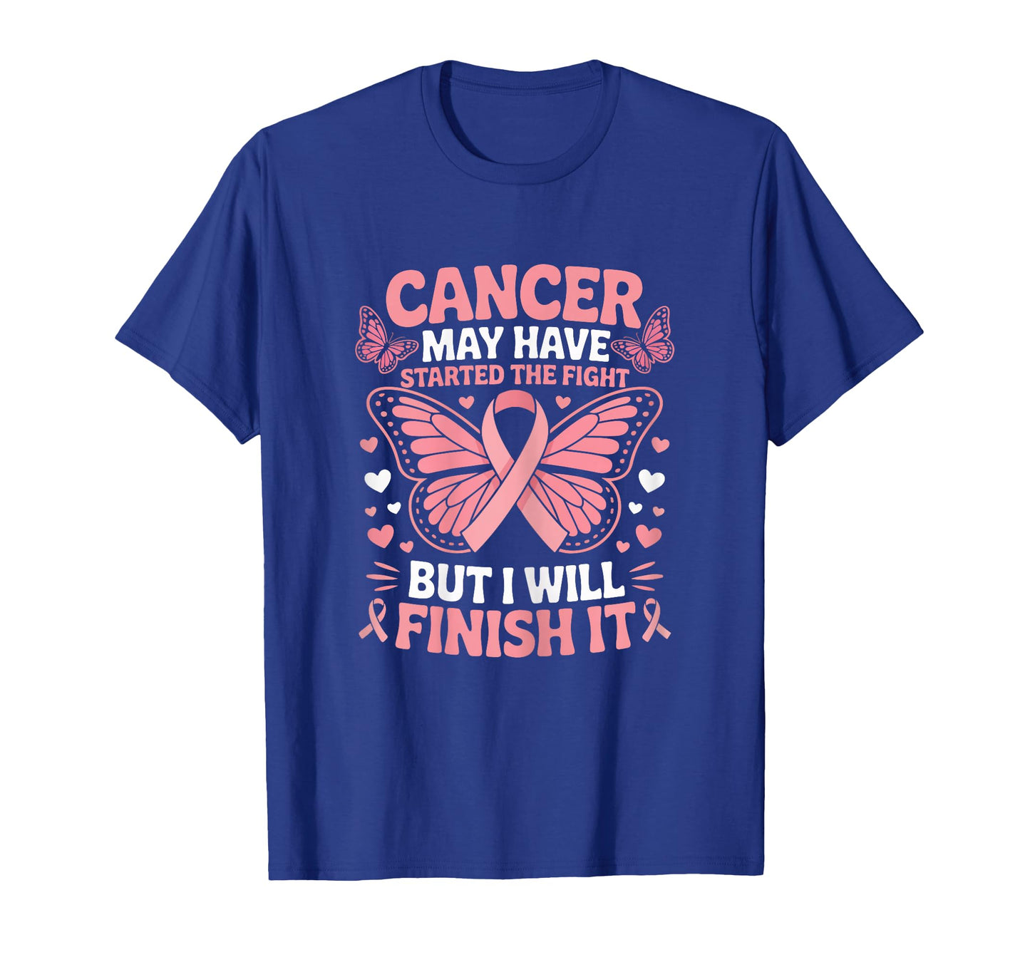 Breast Cancer Survivor I Will Finish The Fight Butterfly T-Shirt