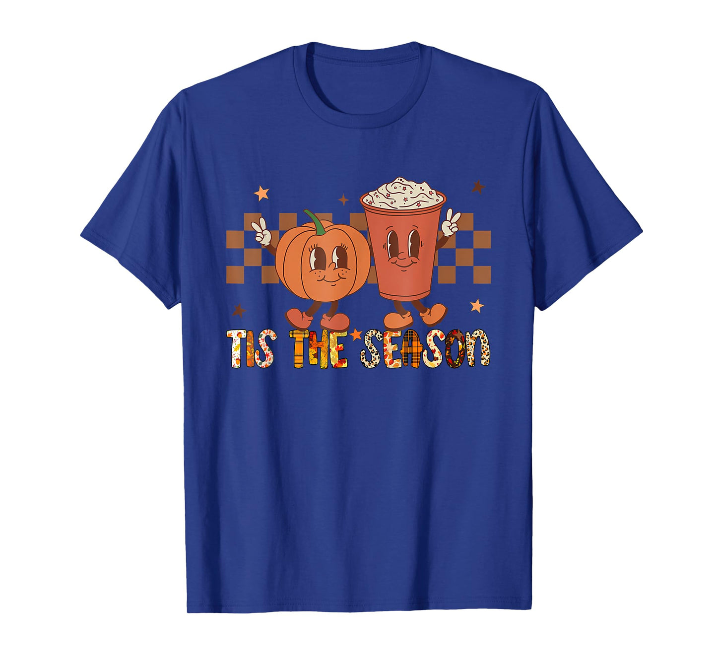 Tis The Season Pumpkin Spice Funny Fall Vibes Autumn Retro T-Shirt