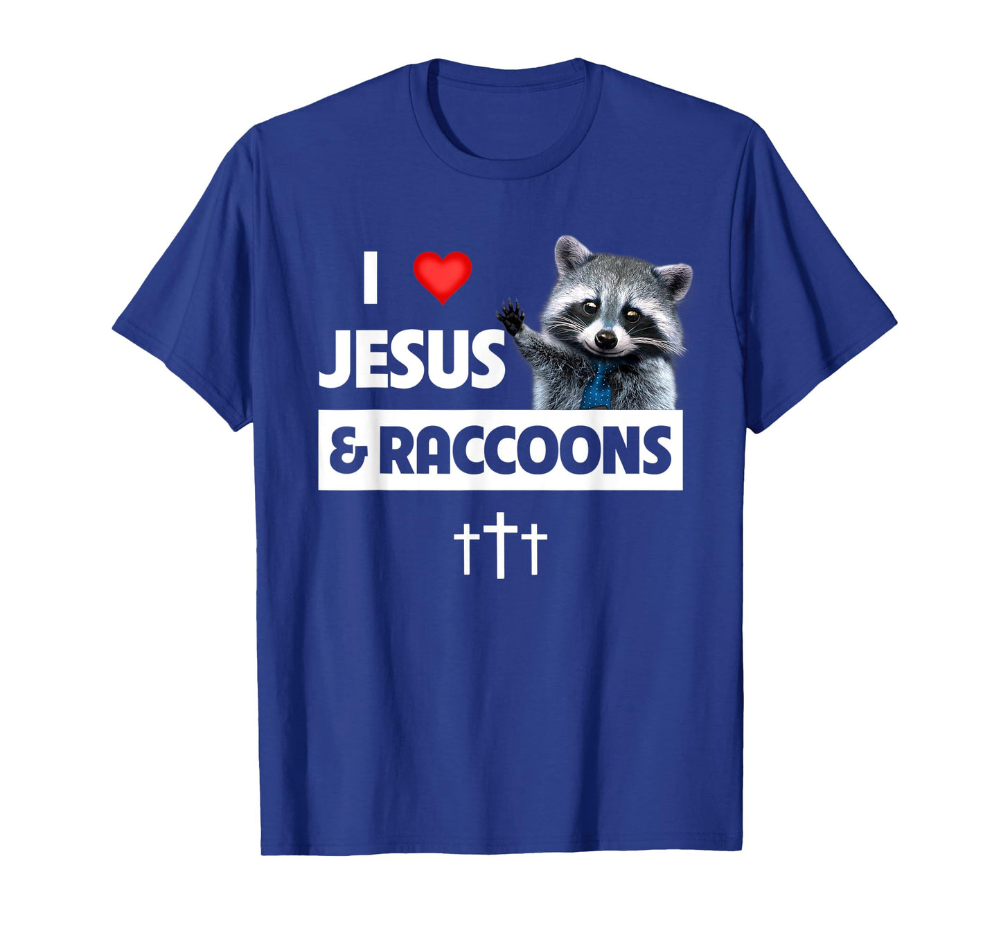 I Love Jesus and Raccoons Mom Dad Christian Love Jesus Bible T-Shirt