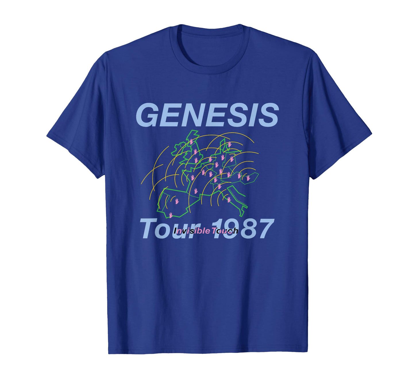 Genesis Invisible Touch Tour 1987 Black Crew Neck Classic Fit T-Shirt