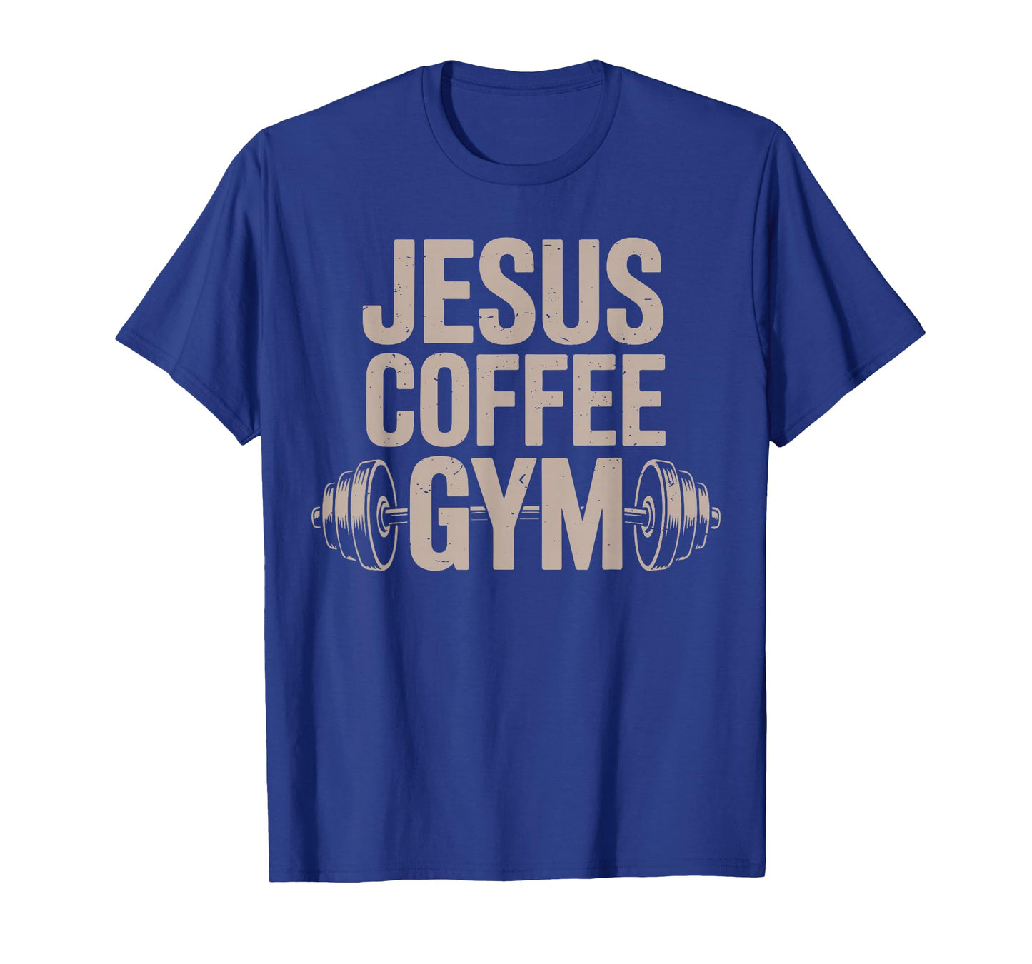 Funny Christian Workout Jesus Coffee Gym Barbell Cross Women T-Shirt