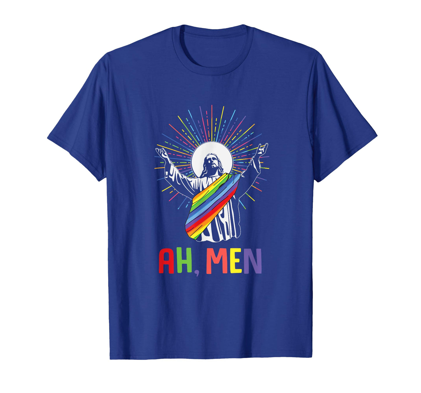 Ah Men Funny LGBTQ Jesus Gay Pride Month T-Shirt