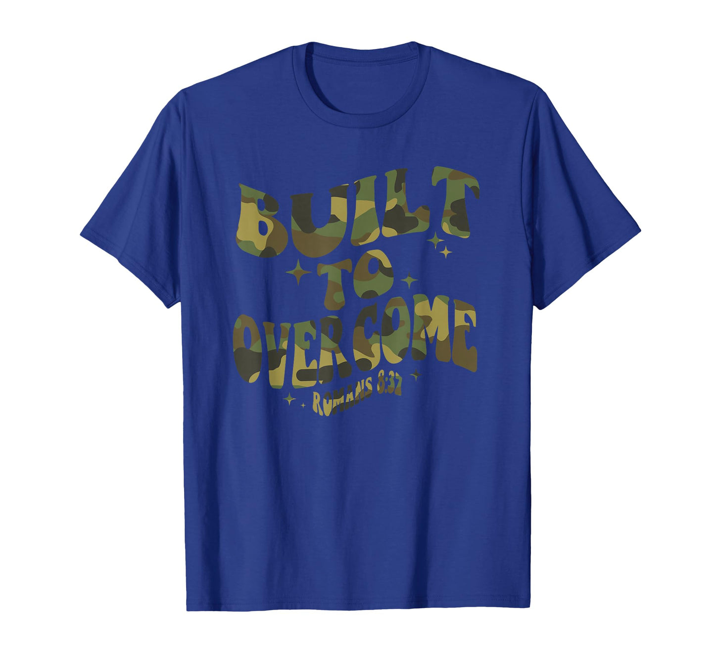 Built to Overcome Camo Scripture Christian Workout Faith Gym T-Shirt
