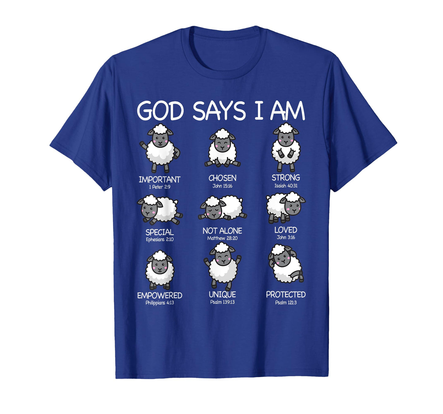 God Says I Am Cute Sheep Bible Verse Kids Toddler Girls T-Shirt