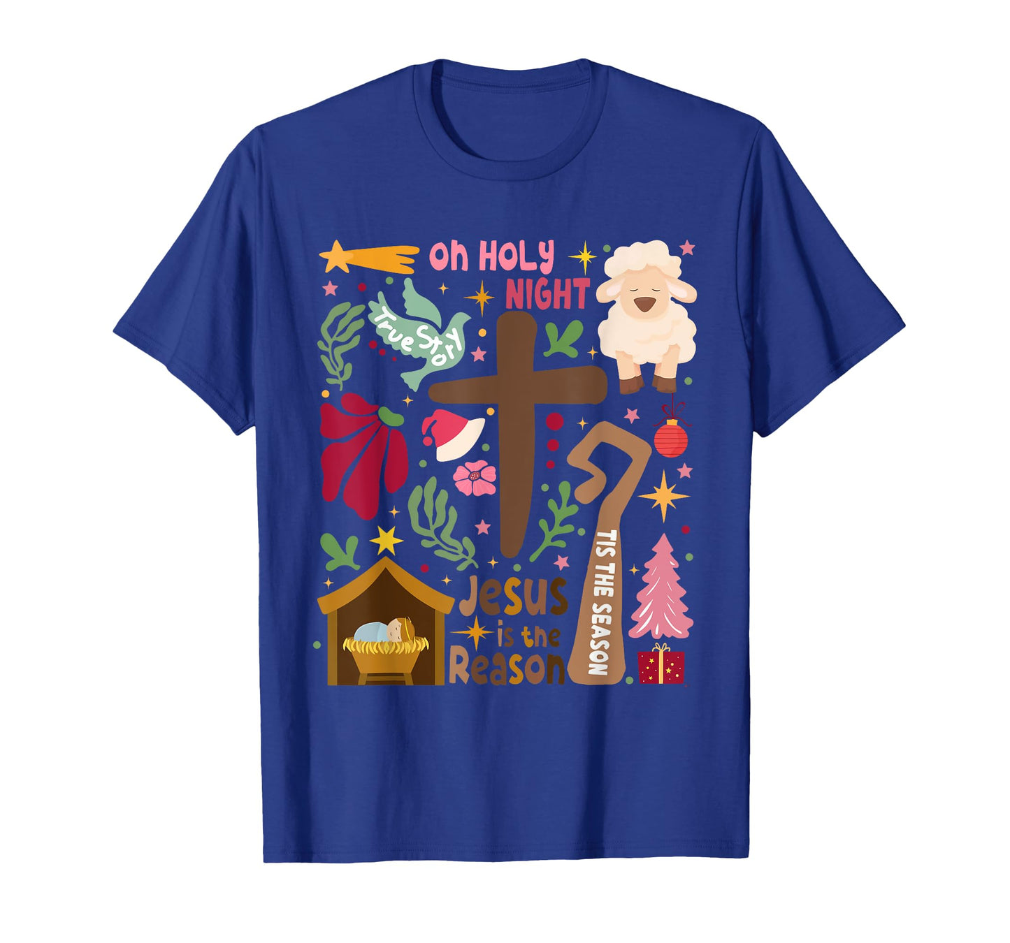 Jesus Is The Reason Christian Cross Christmas Xmas Pajamas T-Shirt