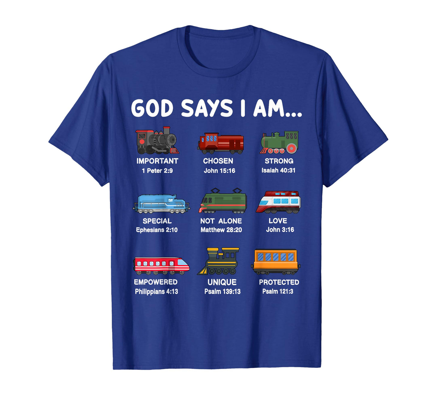 God Say I Am Train Shirt Christian Toddler Boy Locomotive T-Shirt