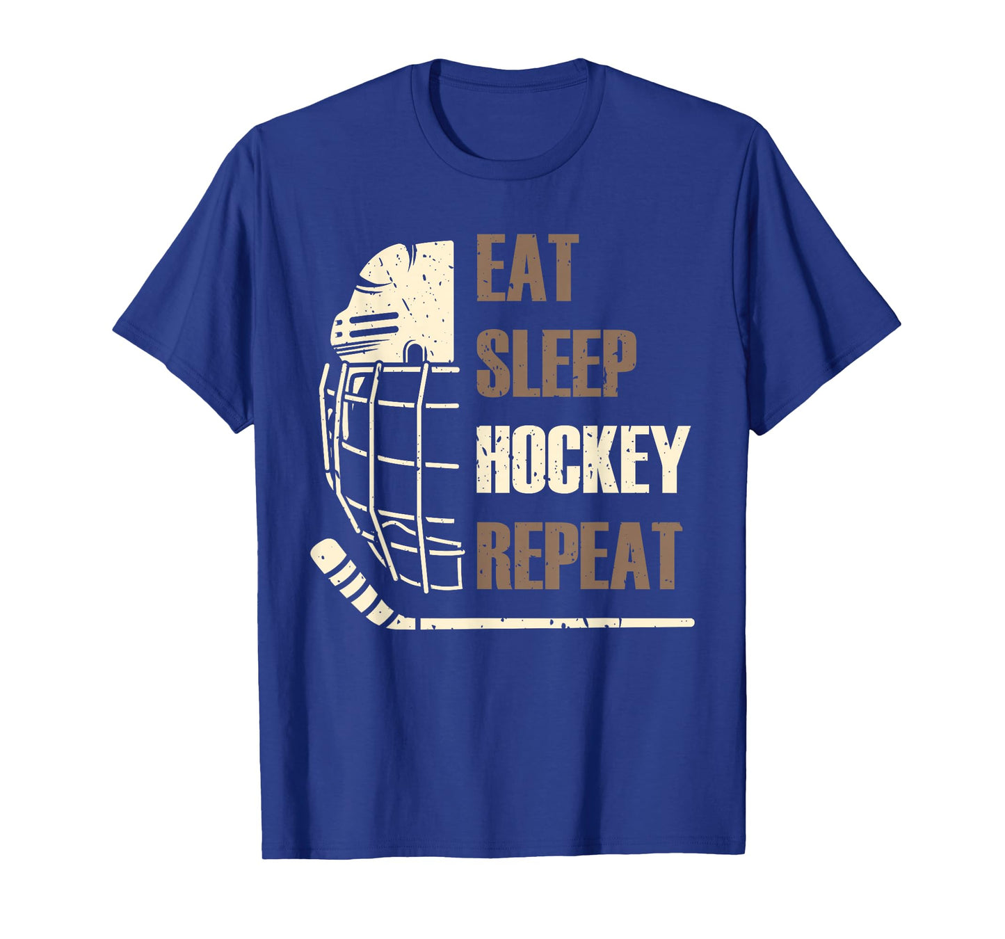 Eat Sleep Hockey Repeat Funny Mask Stick Ice Hokey Player T-Shirt