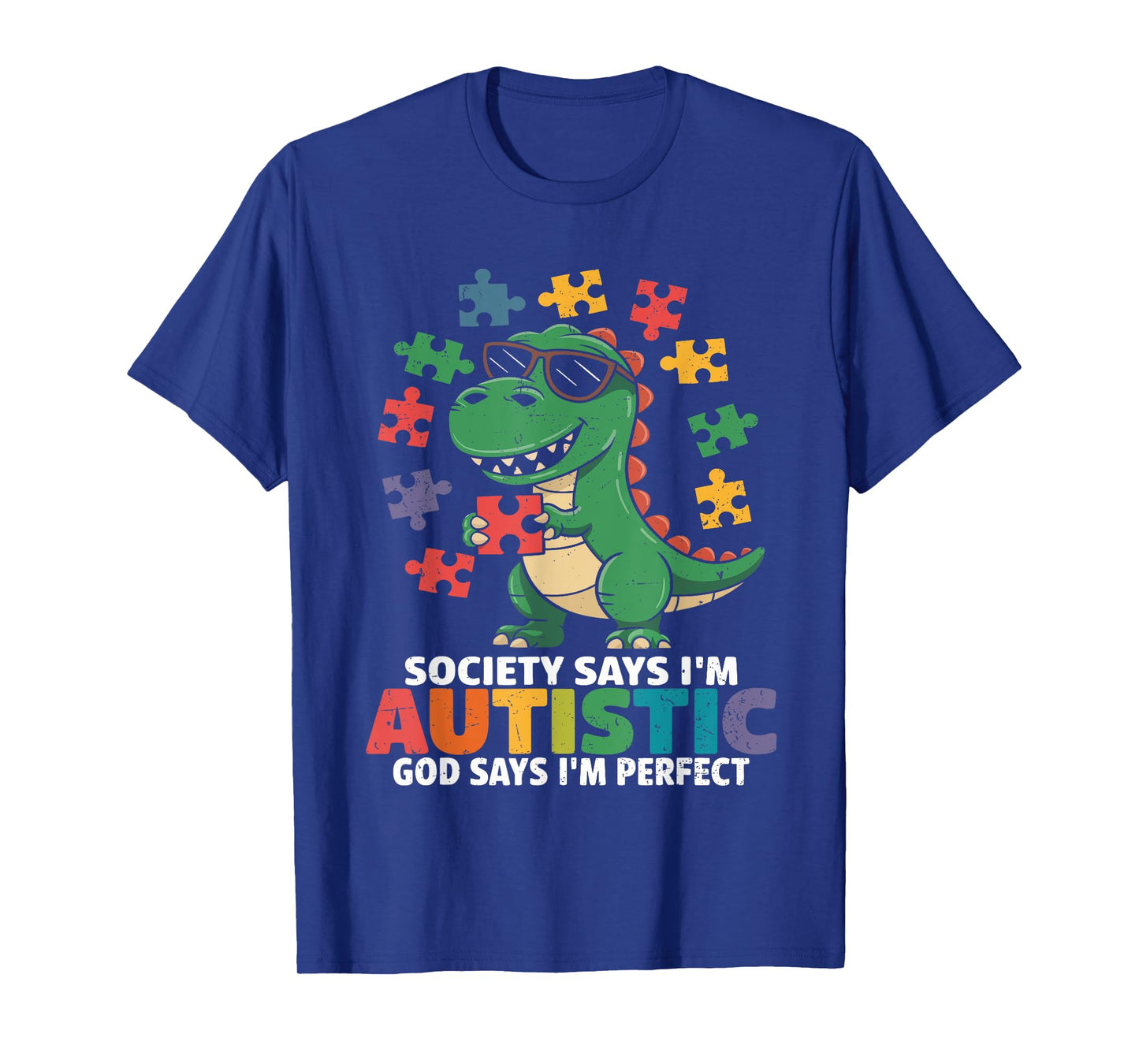 Society Says I'm Autistic God Says I'm Perfect Autism Kids T-Shirt