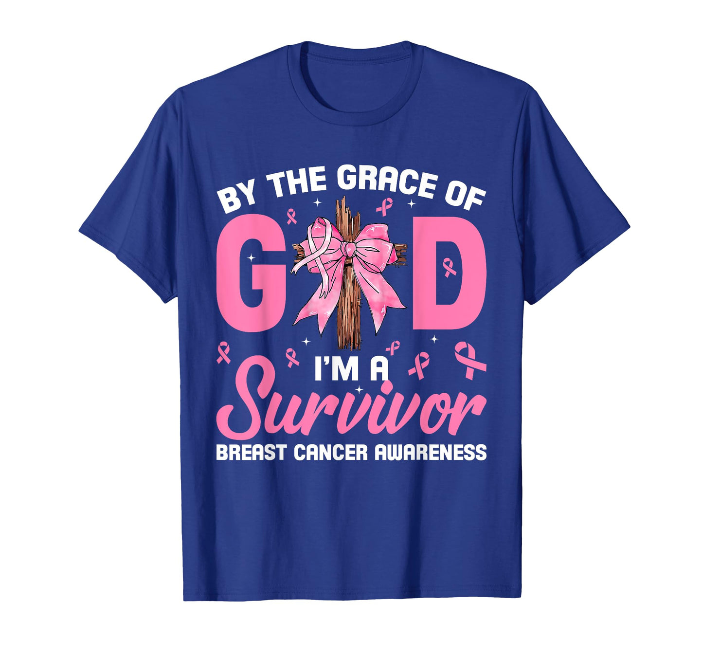by The Grace of God Survivor Breast Cancer Awareness Gift T-Shirt