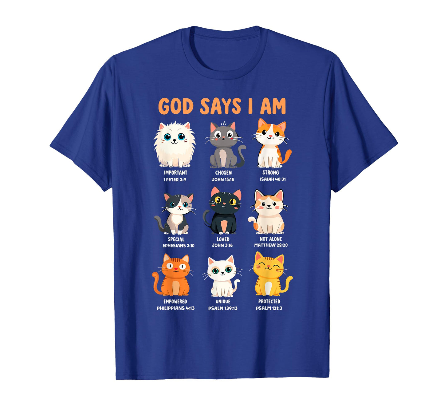 God Says I'm Christian Funny Cats Bible Verse Kitty Lover T-Shirt