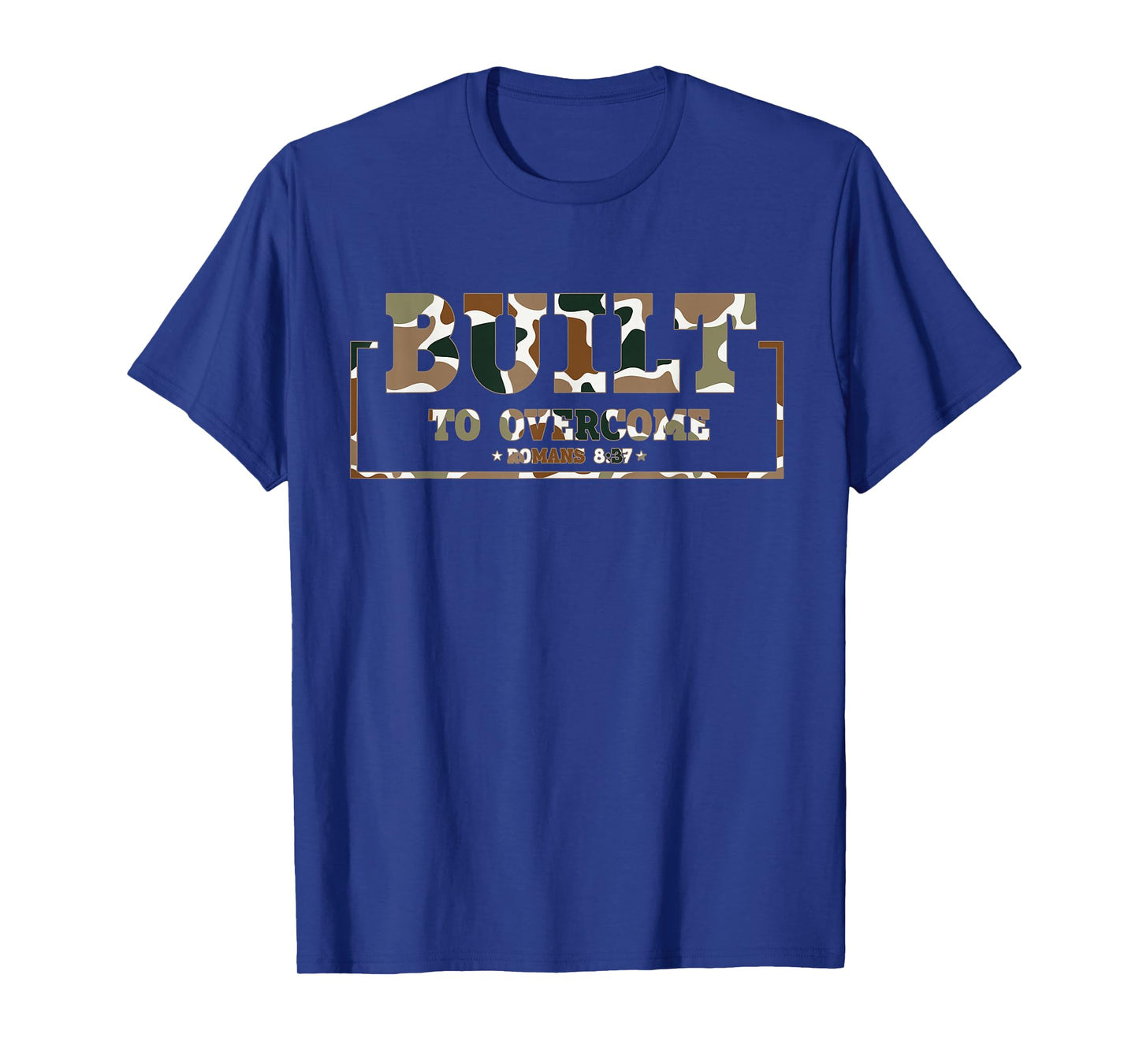 Built to Overcome Camo Scripture Workout Gym Faith Christian T-Shirt