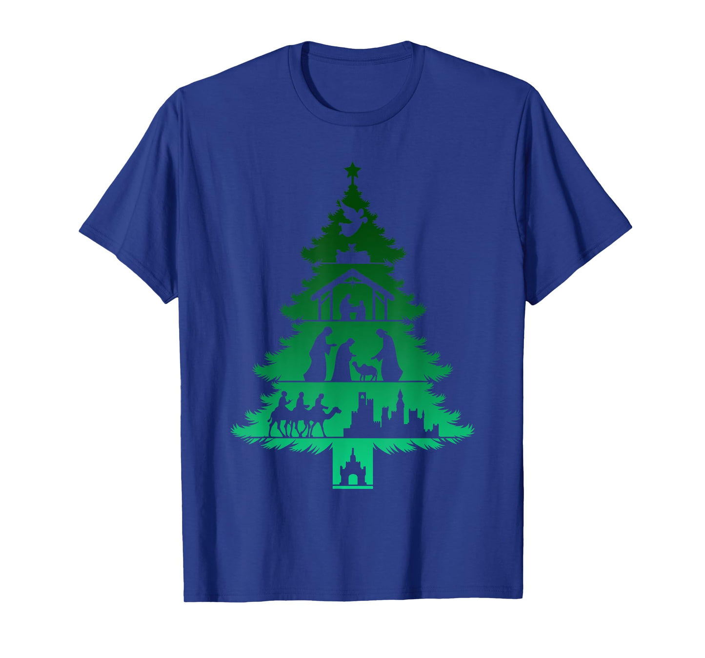 Nativity Christmas Tree Christmas Christian Xmas Holiday Pjs T-Shirt