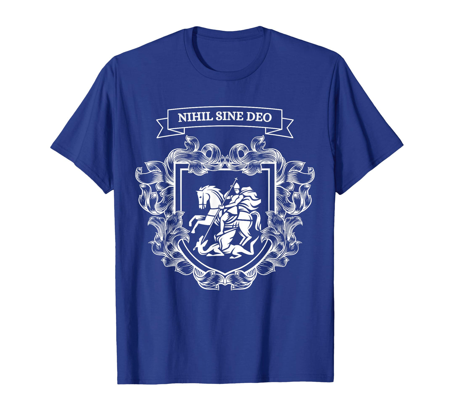 Saint George Slaying the Dragon Nihil Sine Deo Christian Tee T-Shirt
