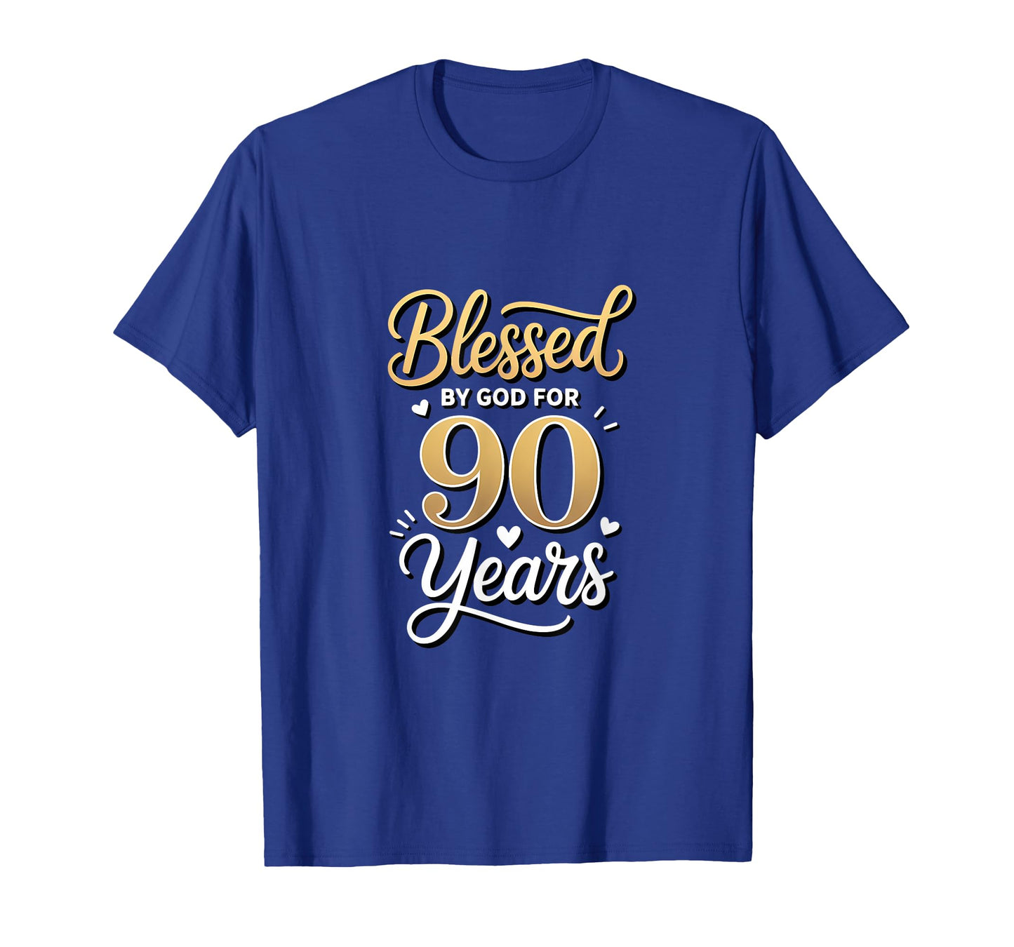 Blessed by God for 90 Years Religious Themed 90th Birthday T-Shirt