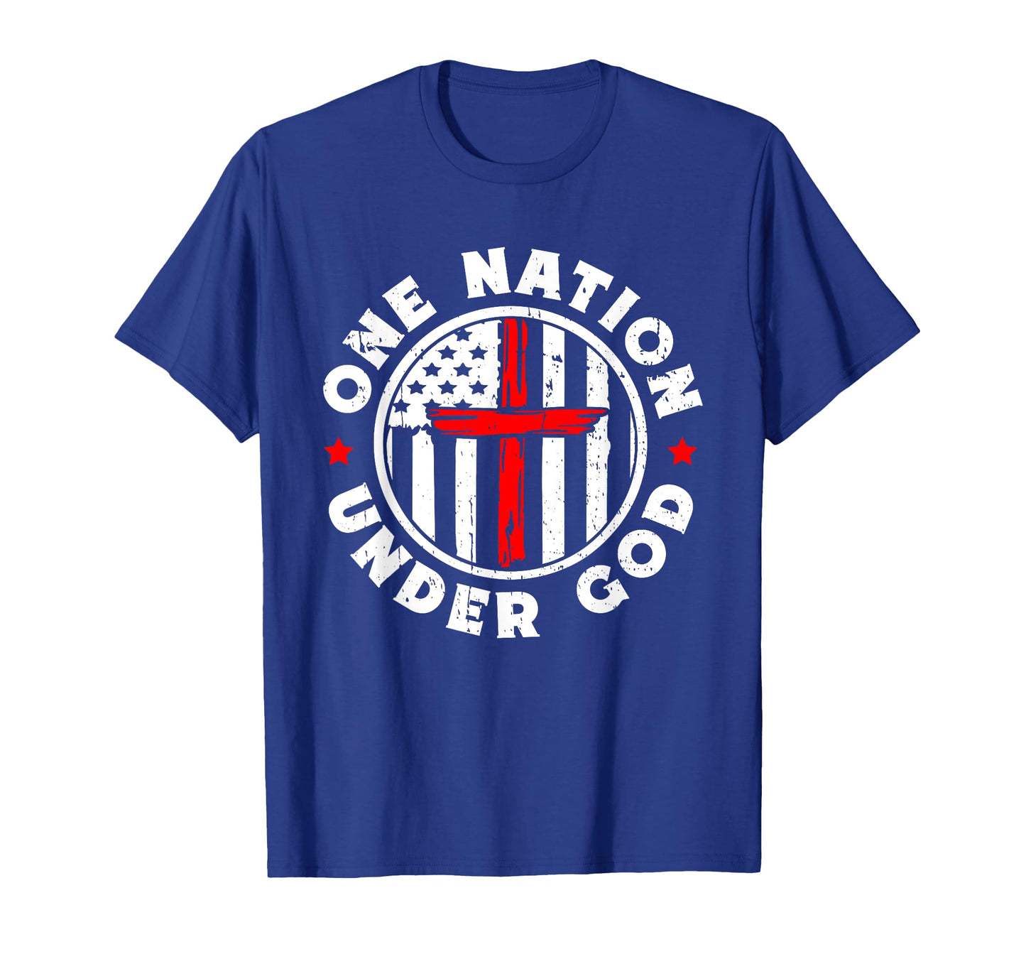 One Nation Under God Jesus Blessed American Flag T-Shirt