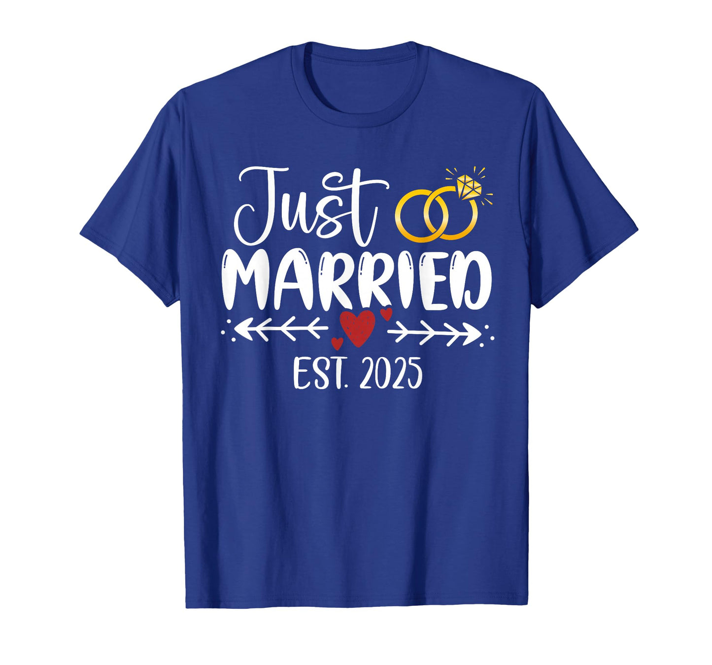 Just Married 2025 Couple Newlywed Bride And Groom Wedding T-Shirt