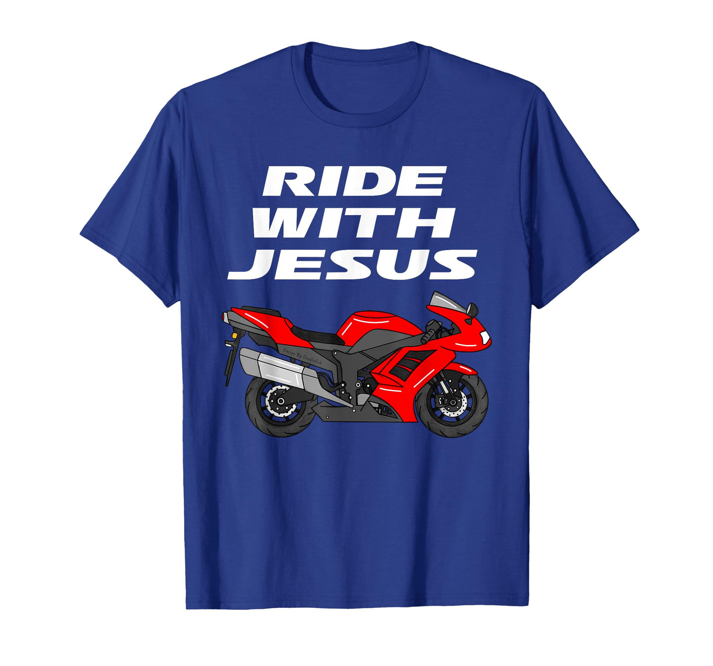 Ride With Jesus, Motorbike Motorcycle Christian Motorcyclist T-Shirt