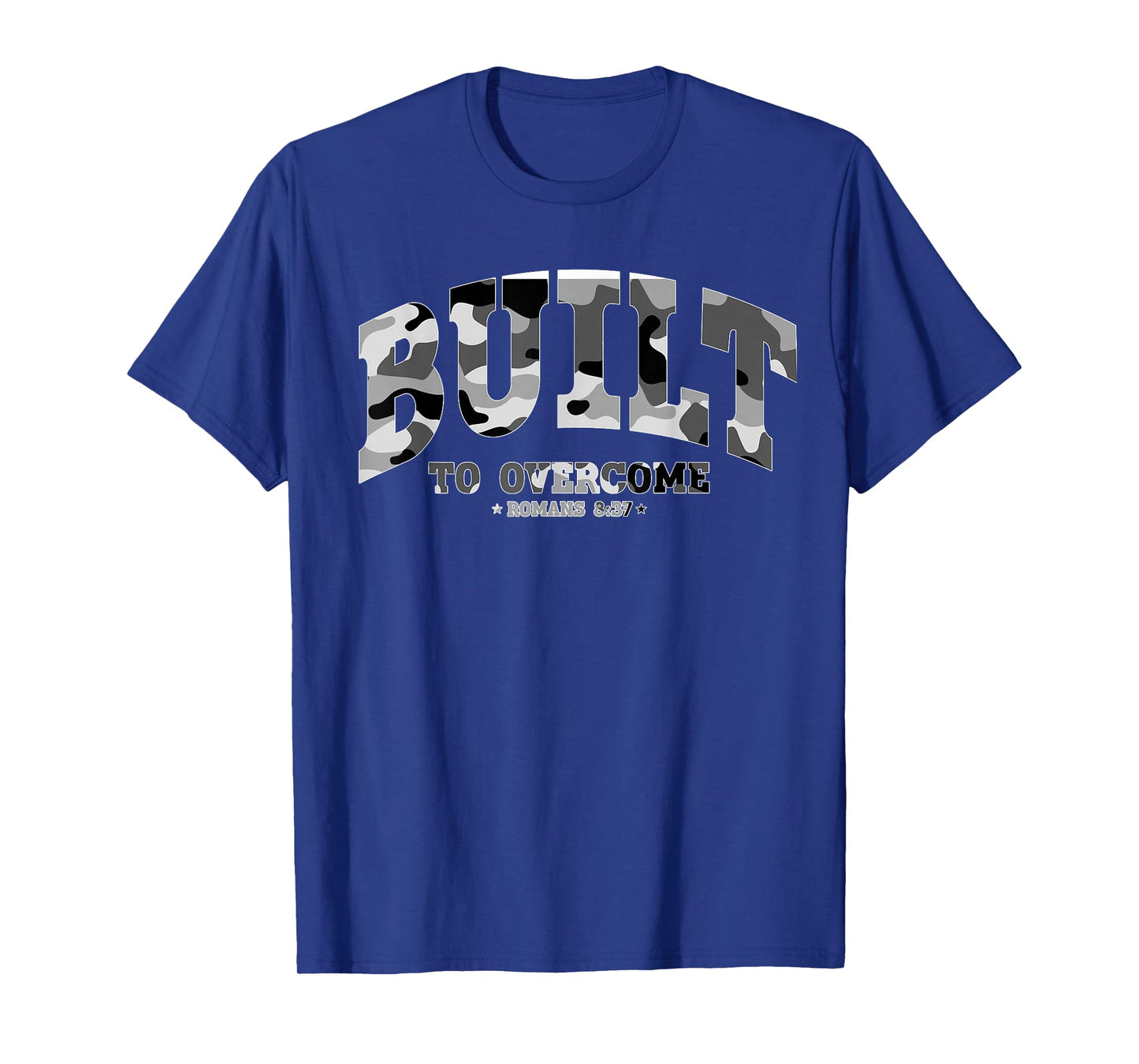 Built to Overcome Camo Scripture Christian Faith Gym Workout T-Shirt