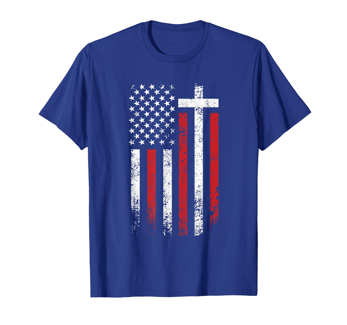 American Flag Cross Christmas Patriotic Religious Christian Women Kids Men T-Shirt
