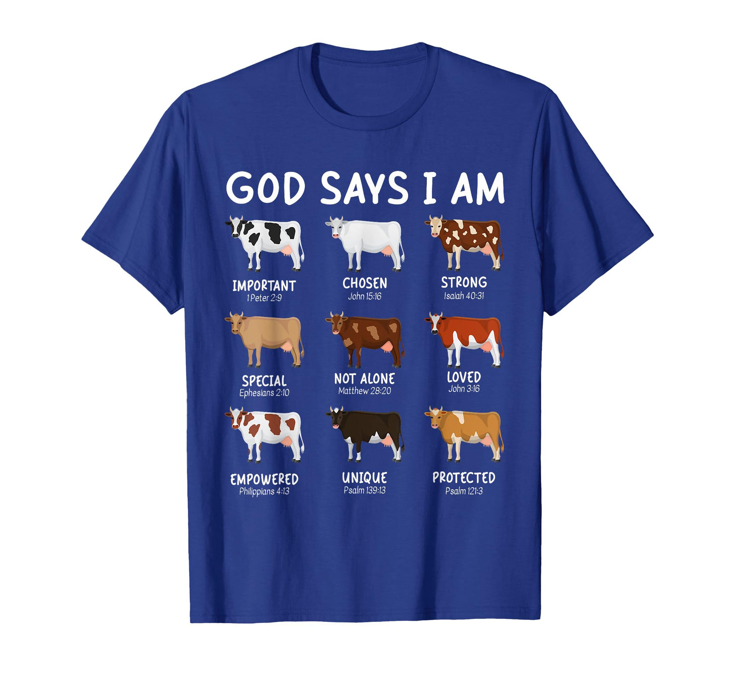 God Says I Am Cute Heifer Cow Bible Verse Christian T-Shirt