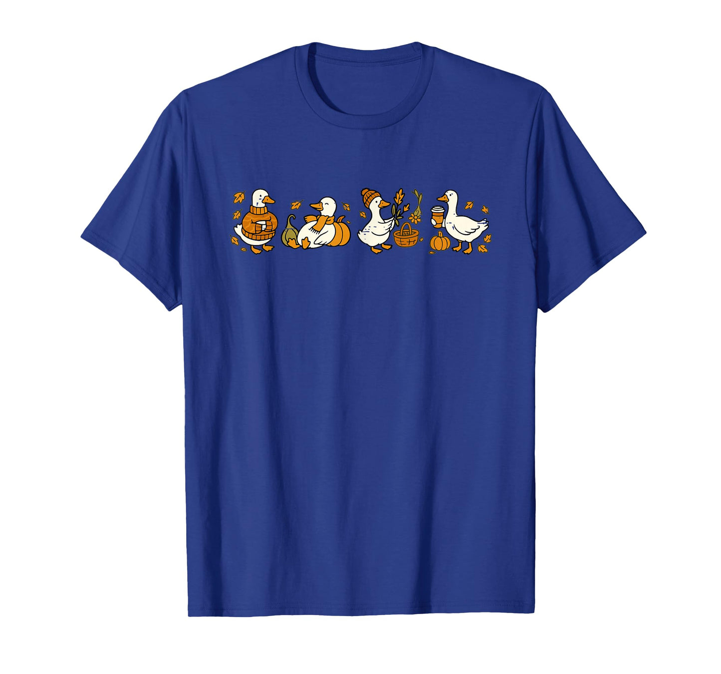 Funny Fall Goose Autumn Pumpkin Thanksgiving Cozy Season T-Shirt